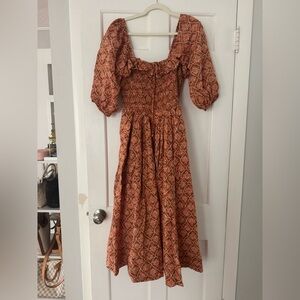 NWOT Free People Oasis Printed M Dress - Terracotta Patterned Dress